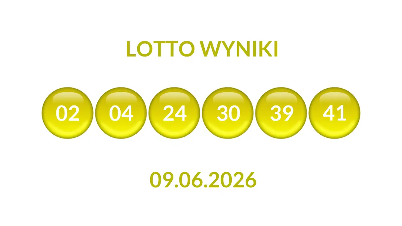 Kulki Lotto z wylosowanymi liczbami dnia 09.06.2026