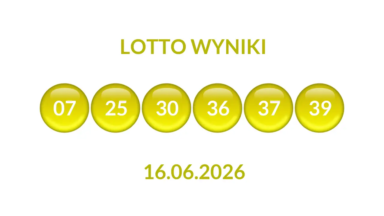 Kulki Lotto z wylosowanymi liczbami dnia 16.06.2026