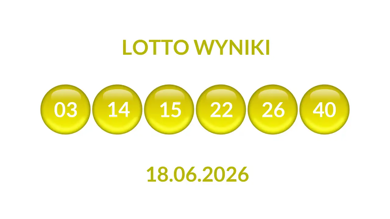 Kulki Lotto z wylosowanymi liczbami dnia 18.06.2026