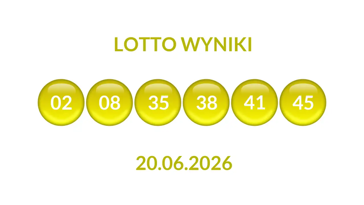 Kulki Lotto z wylosowanymi liczbami dnia 20.06.2026