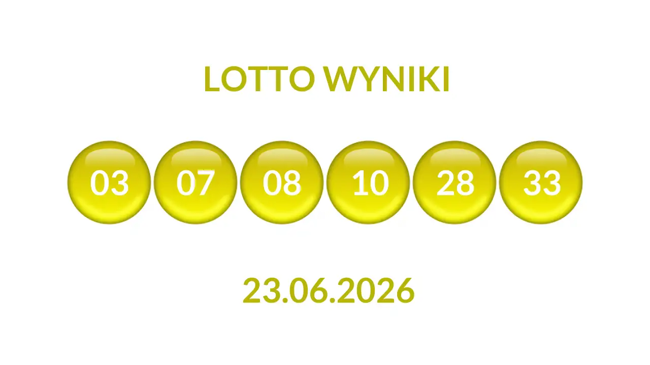 Kulki Lotto z wylosowanymi liczbami dnia 23.06.2026