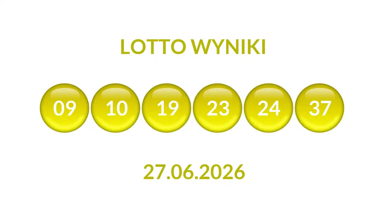 Kulki Lotto z wylosowanymi liczbami dnia 27.06.2026