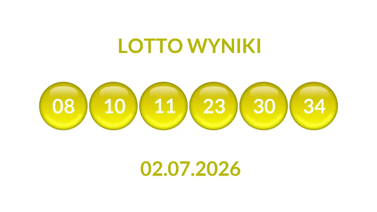 Kulki Lotto z wylosowanymi liczbami dnia 02.07.2026