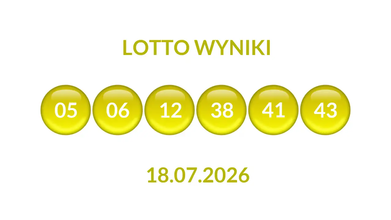 Kulki Lotto z wylosowanymi liczbami dnia 18.07.2026