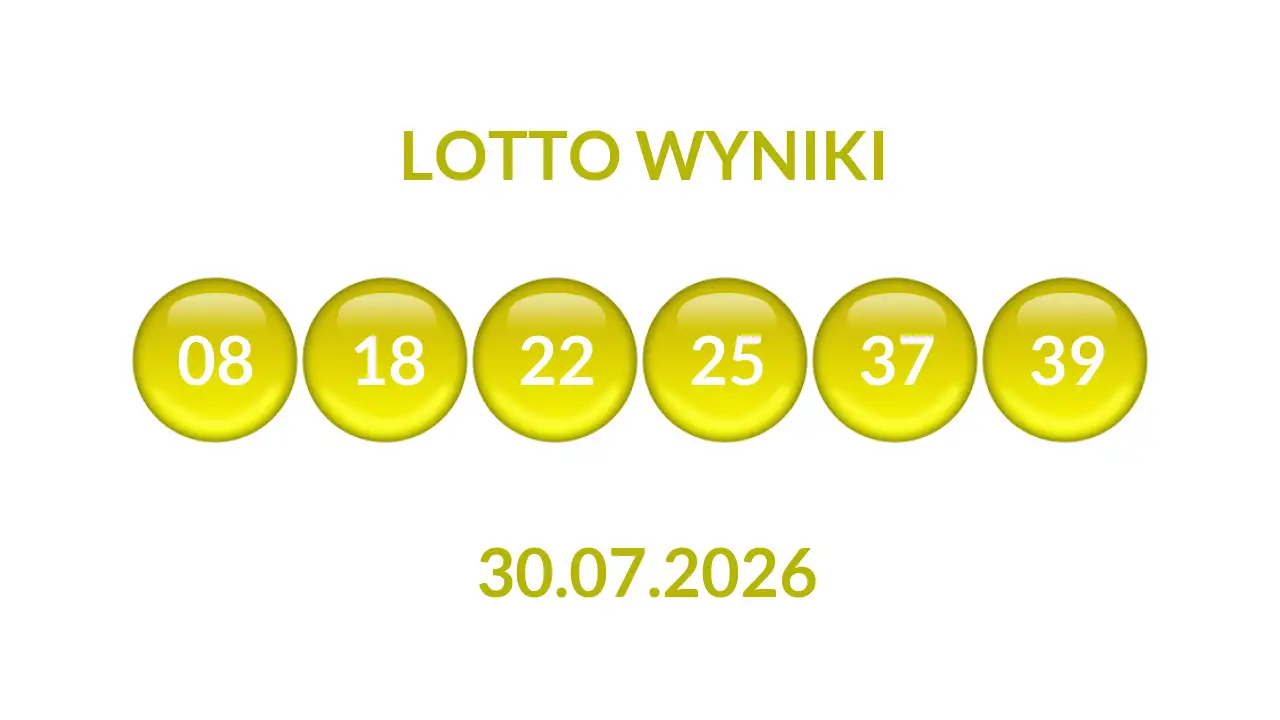 Kulki Lotto z wylosowanymi liczbami dnia 30.07.2026