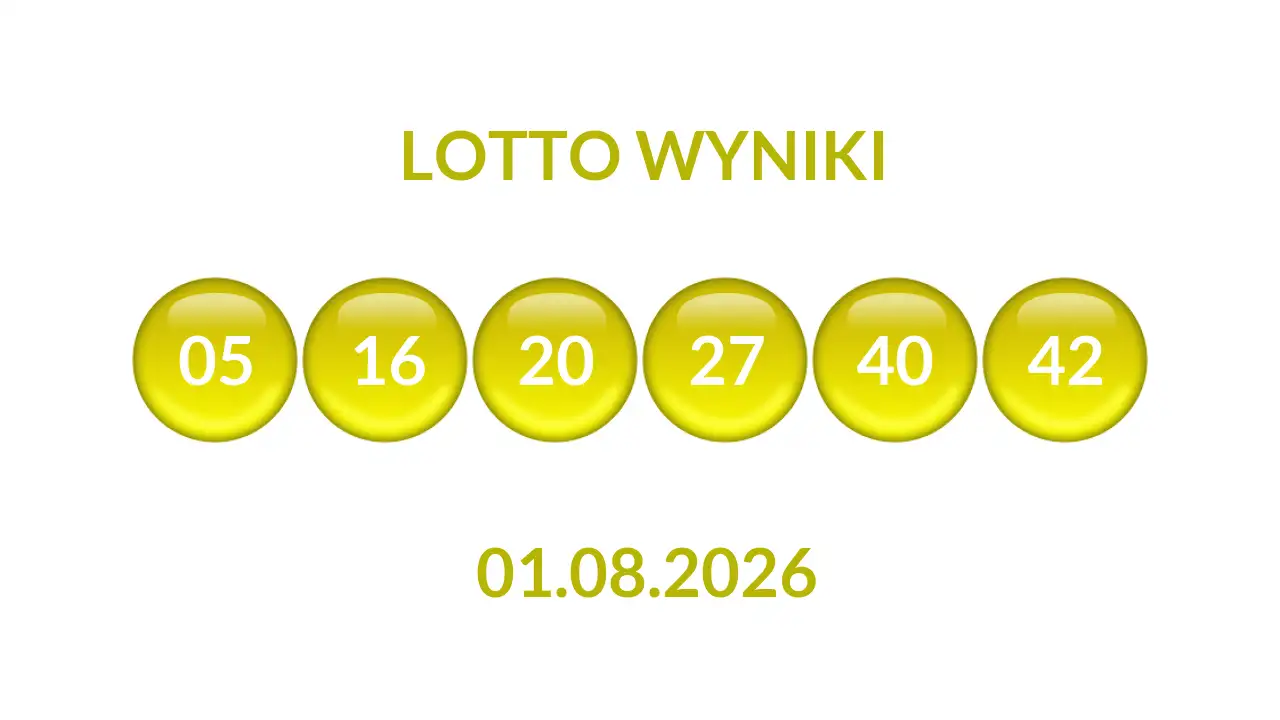 Kulki Lotto z wylosowanymi liczbami dnia 01.08.2026