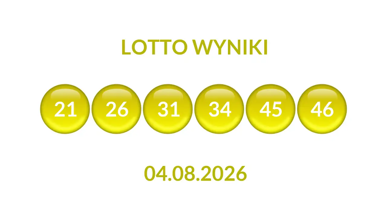 Kulki Lotto z wylosowanymi liczbami dnia 04.08.2026