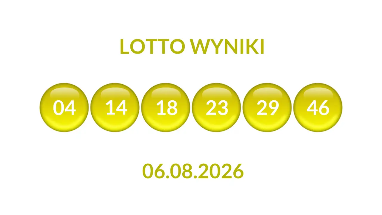 Kulki Lotto z wylosowanymi liczbami dnia 06.08.2026