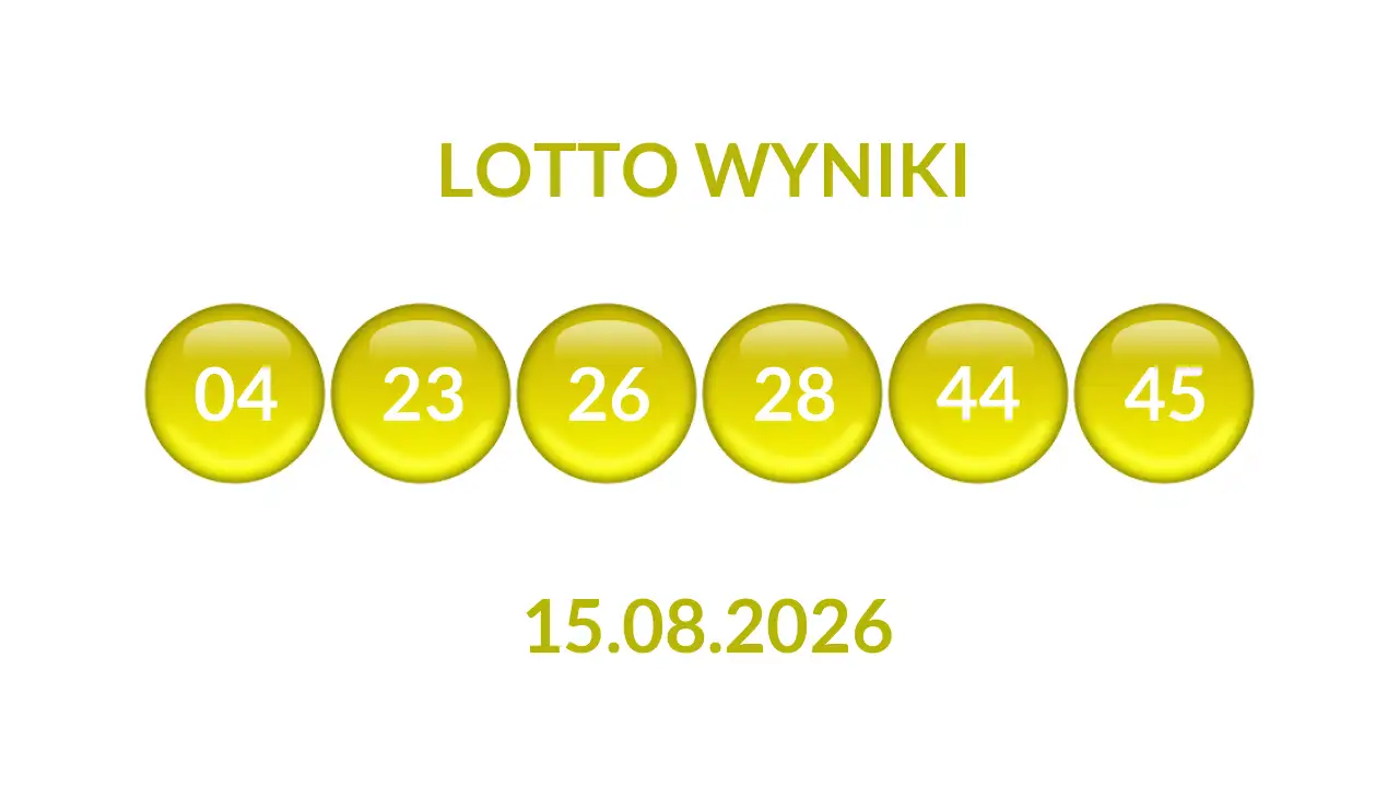 Kulki Lotto z wylosowanymi liczbami dnia 15.08.2026