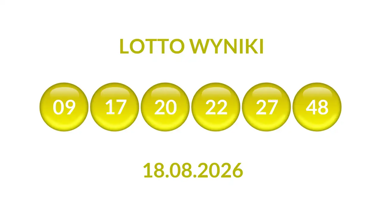 Kulki Lotto z wylosowanymi liczbami dnia 18.08.2026