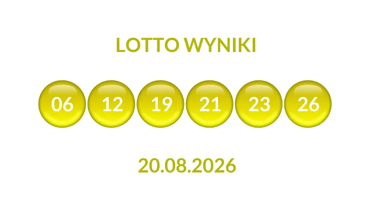 Kulki Lotto z wylosowanymi liczbami dnia 20.08.2026