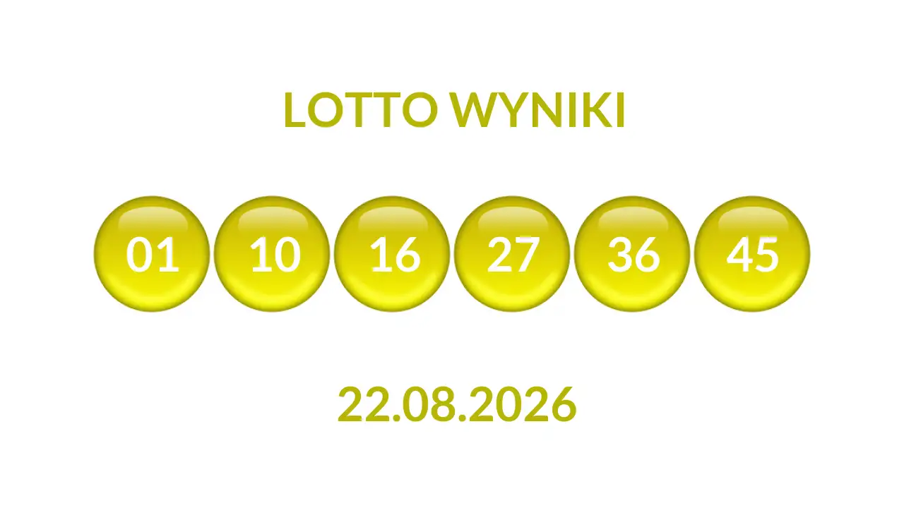 Kulki Lotto z wylosowanymi liczbami dnia 22.08.2026