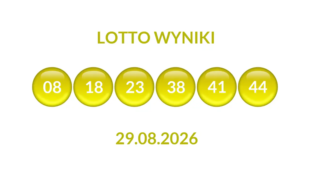 Kulki Lotto z wylosowanymi liczbami dnia 29.08.2026