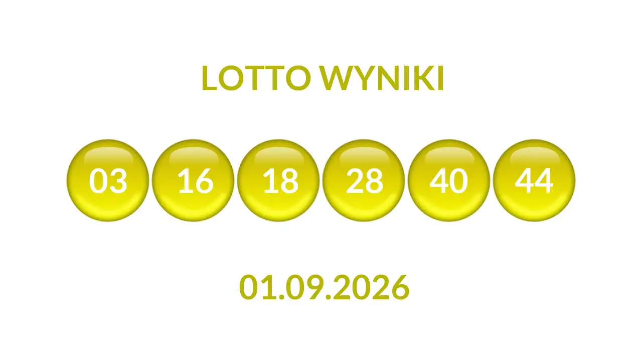 Kulki Lotto z wylosowanymi liczbami dnia 01.09.2026
