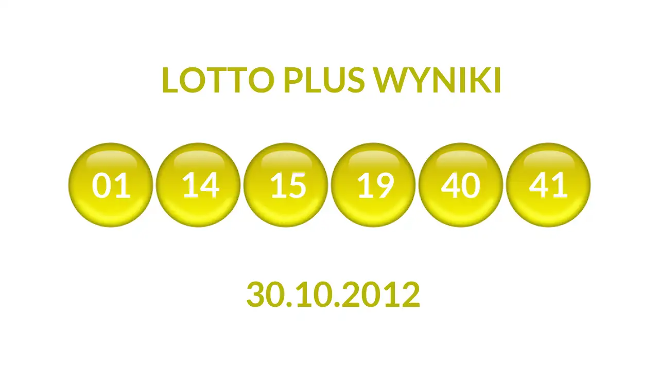 Kulki Lotto Plus z wylosowanymi liczbami dnia 30.10.2012