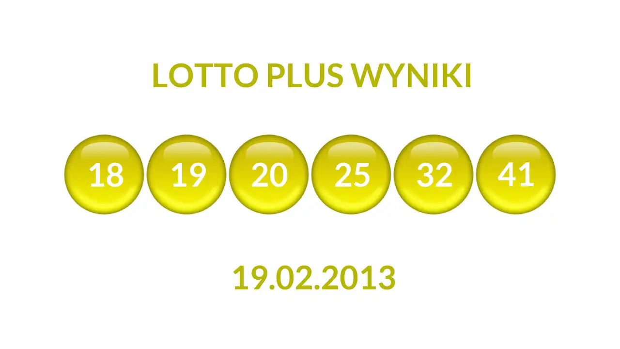 Kulki Lotto Plus z wylosowanymi liczbami dnia 19.02.2013