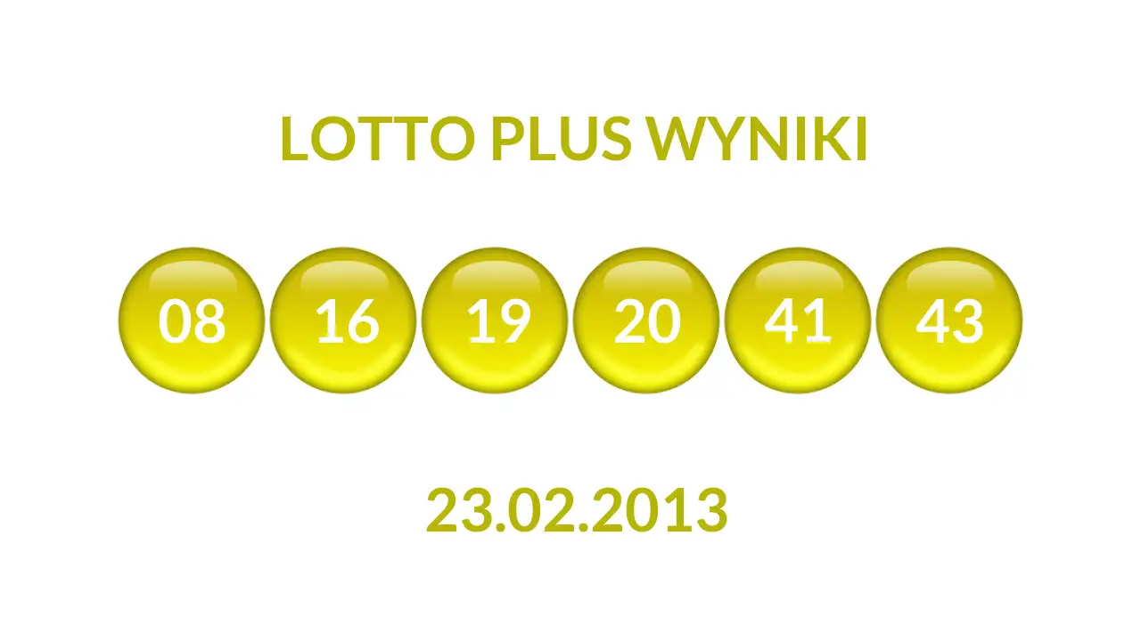Kulki Lotto Plus z wylosowanymi liczbami dnia 23.02.2013