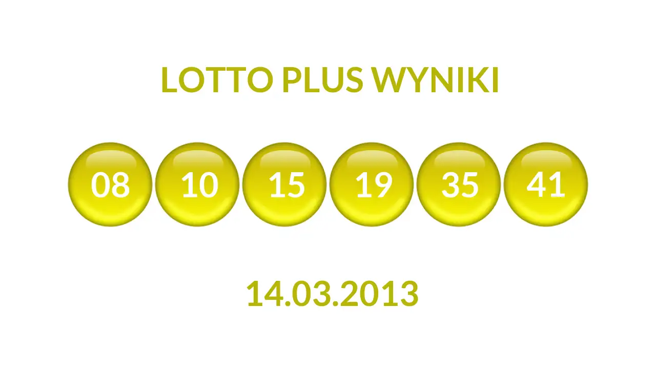 Kulki Lotto Plus z wylosowanymi liczbami dnia 14.03.2013