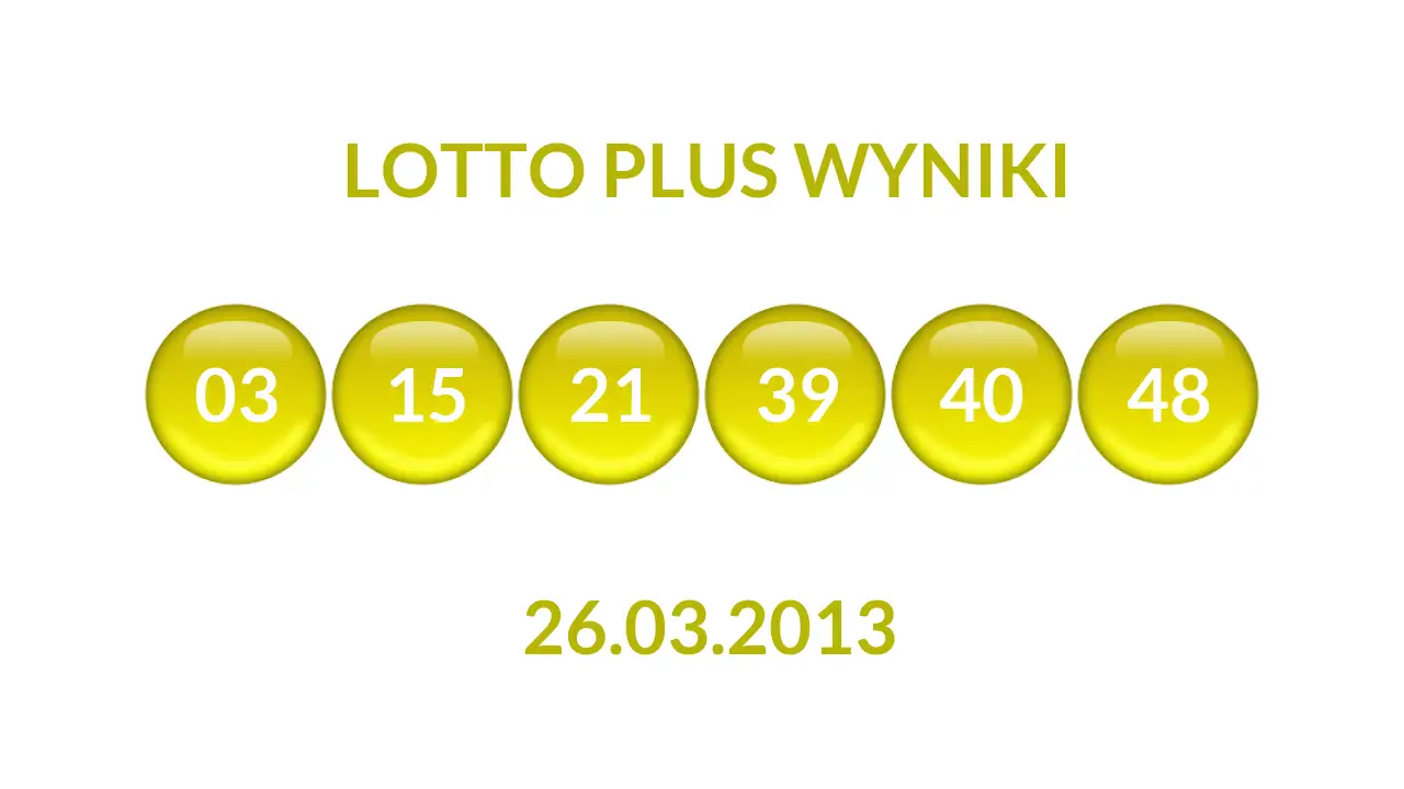 Kulki Lotto Plus z wylosowanymi liczbami dnia 26.03.2013