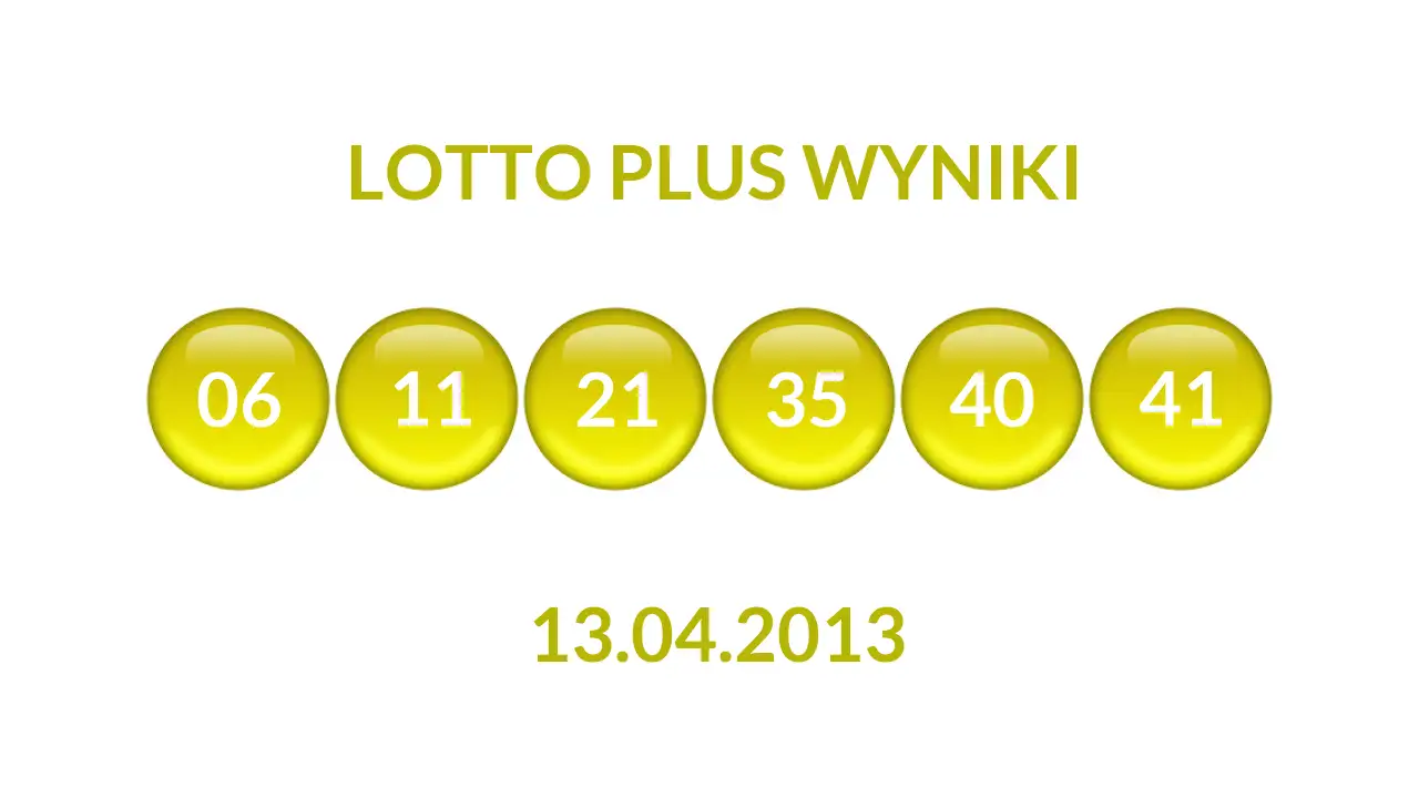 Kulki Lotto Plus z wylosowanymi liczbami dnia 13.04.2013