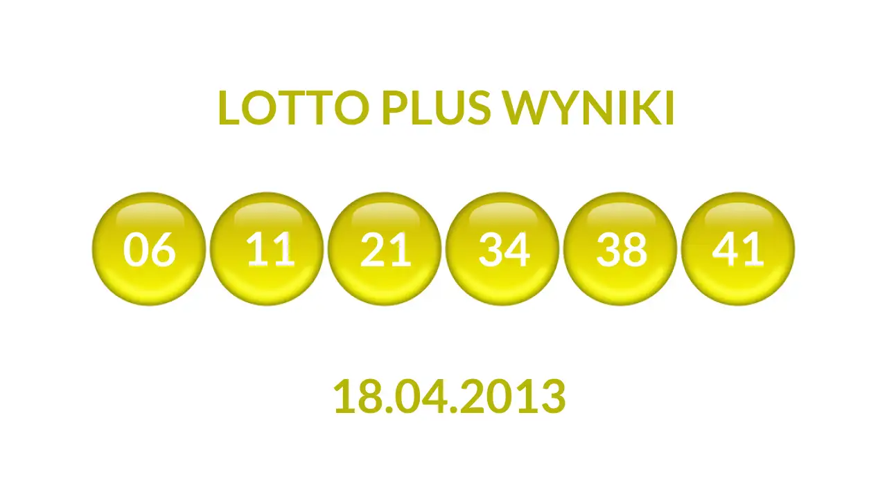 Kulki Lotto Plus z wylosowanymi liczbami dnia 18.04.2013