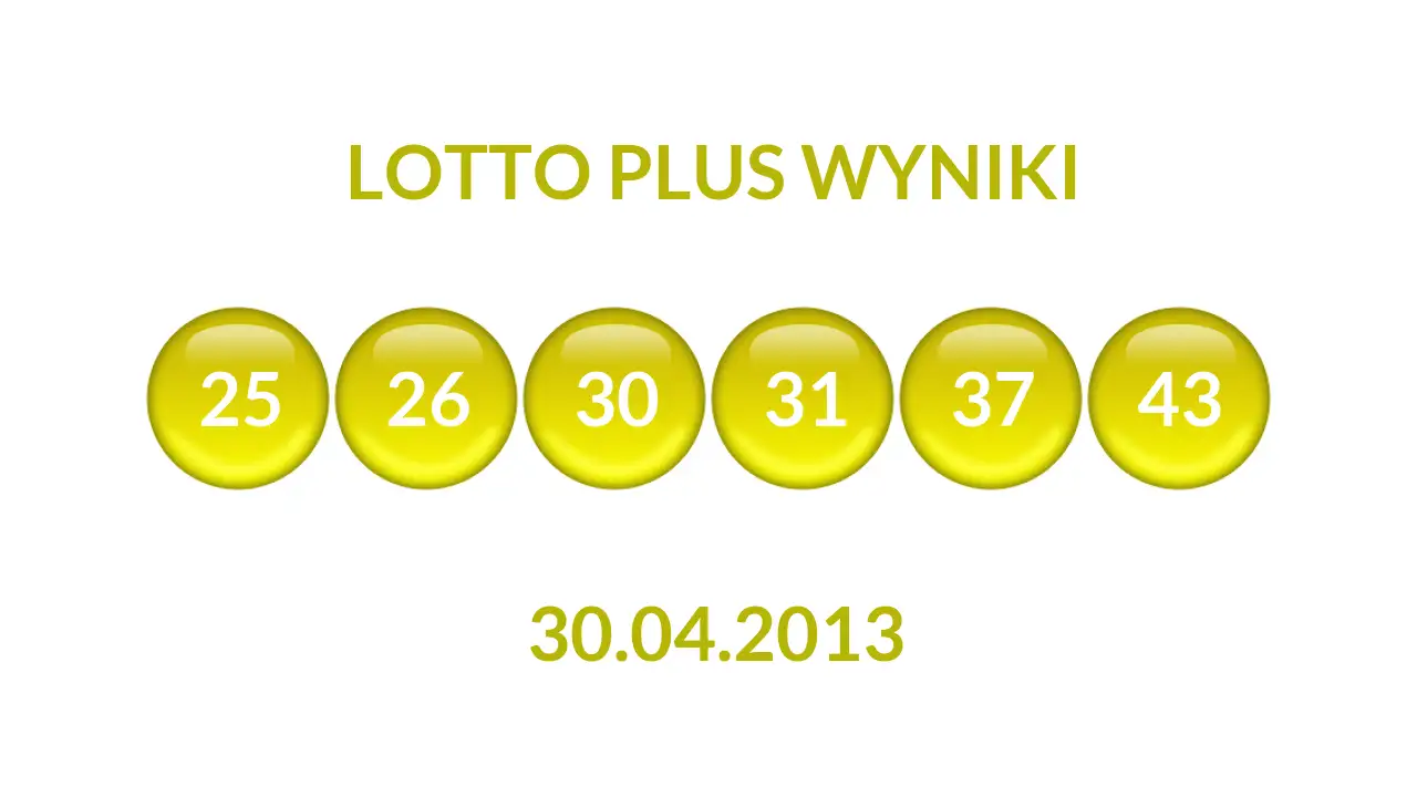 Kulki Lotto Plus z wylosowanymi liczbami dnia 30.04.2013
