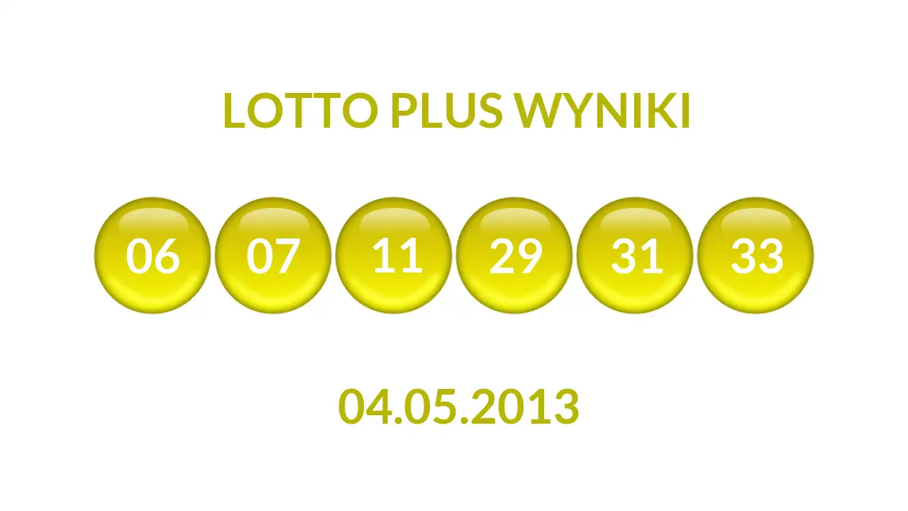 Kulki Lotto Plus z wylosowanymi liczbami dnia 04.05.2013