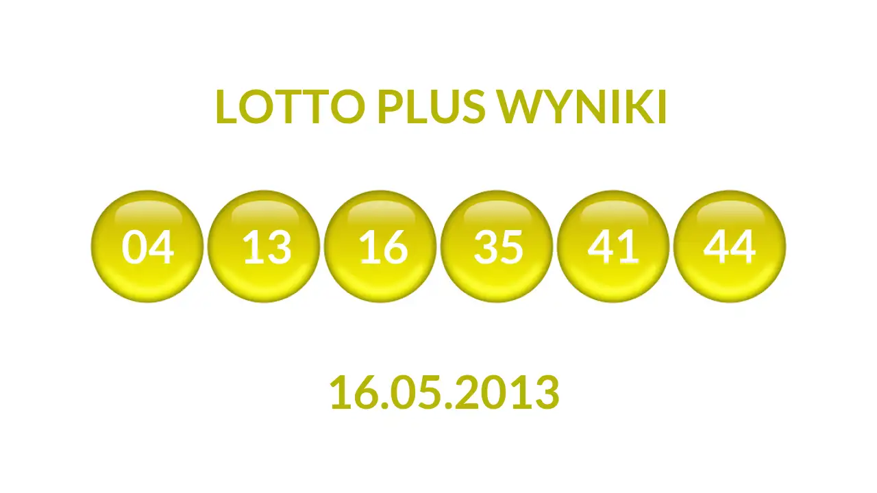 Kulki Lotto Plus z wylosowanymi liczbami dnia 16.05.2013