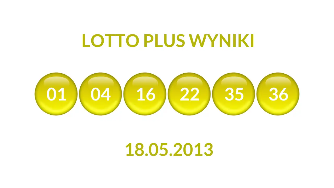 Kulki Lotto Plus z wylosowanymi liczbami dnia 18.05.2013