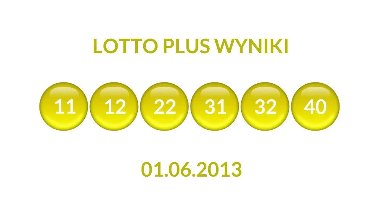 Kulki Lotto Plus z wylosowanymi liczbami dnia 01.06.2013