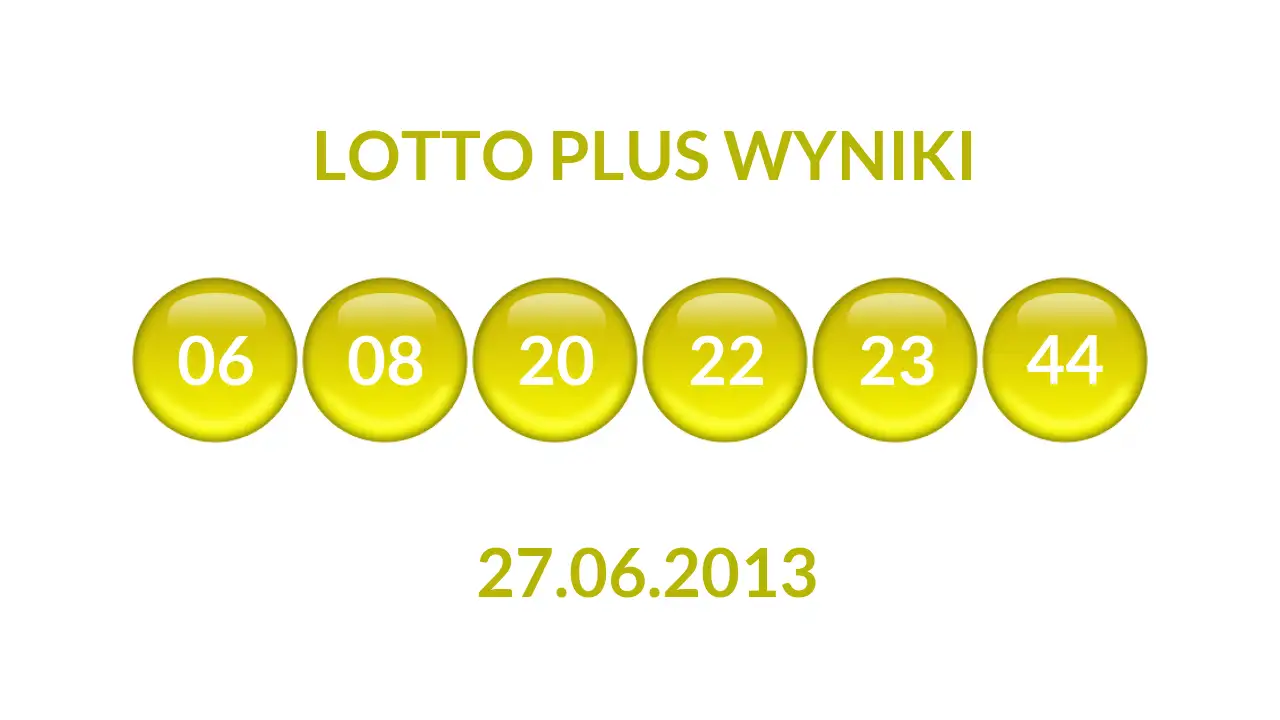 Kulki Lotto Plus z wylosowanymi liczbami dnia 27.06.2013