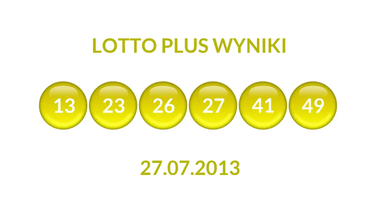 Kulki Lotto Plus z wylosowanymi liczbami dnia 27.07.2013