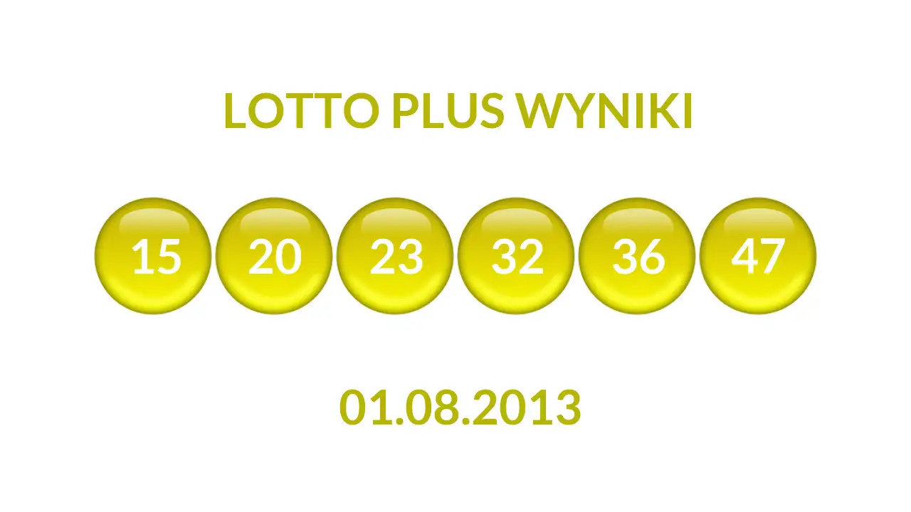 Kulki Lotto Plus z wylosowanymi liczbami dnia 01.08.2013