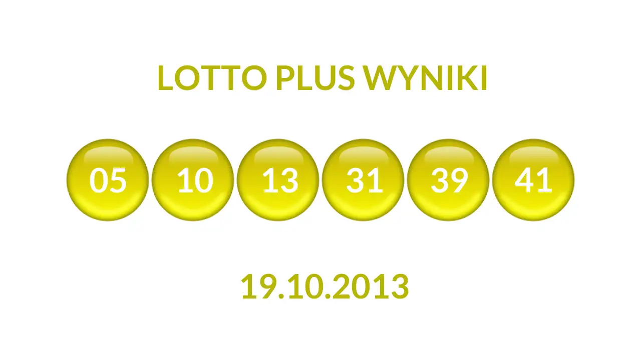 Kulki Lotto Plus z wylosowanymi liczbami dnia 19.10.2013