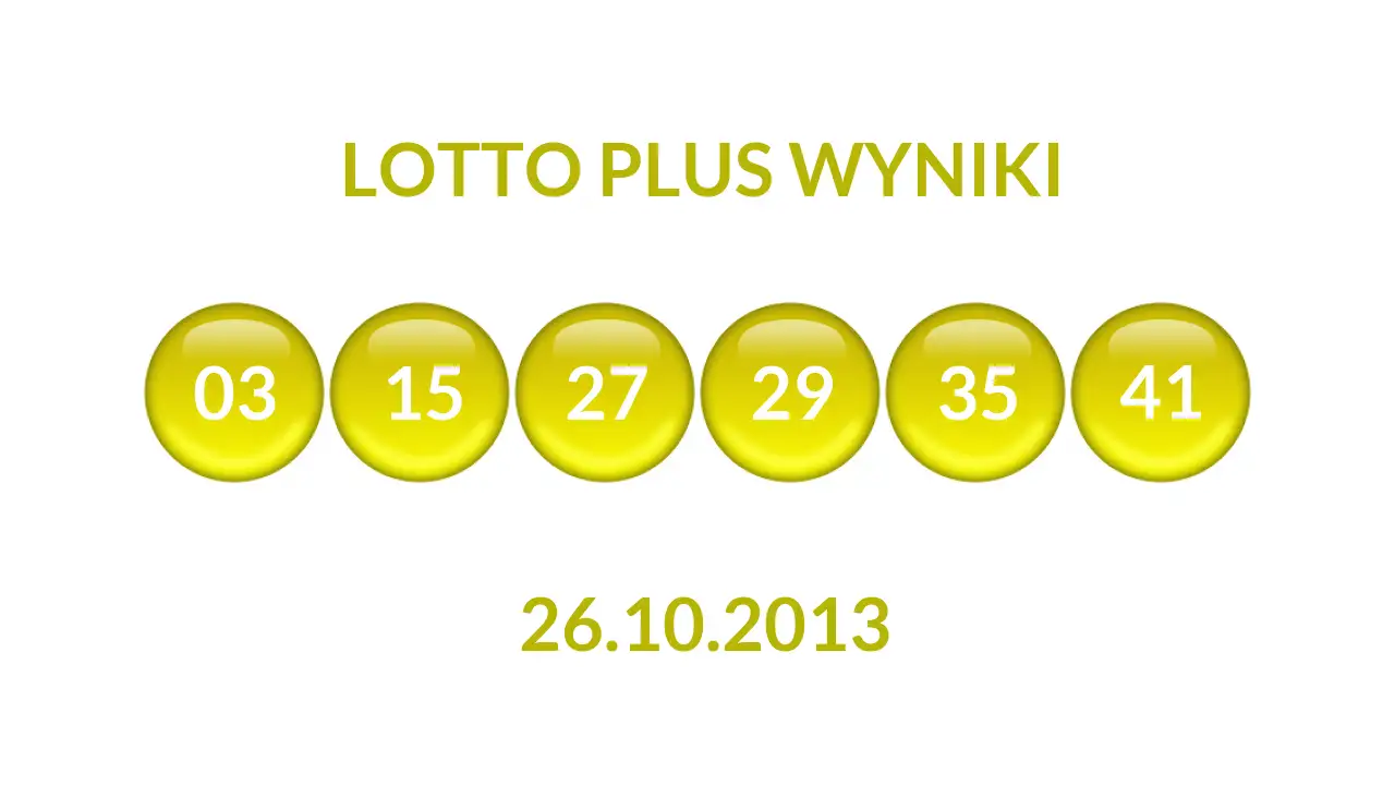 Kulki Lotto Plus z wylosowanymi liczbami dnia 26.10.2013