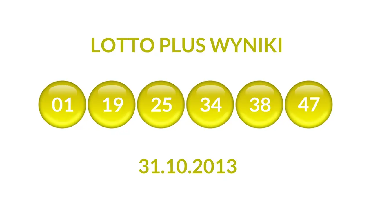 Kulki Lotto Plus z wylosowanymi liczbami dnia 31.10.2013