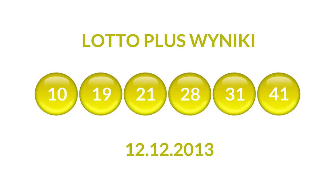 Kulki Lotto Plus z wylosowanymi liczbami dnia 12.12.2013