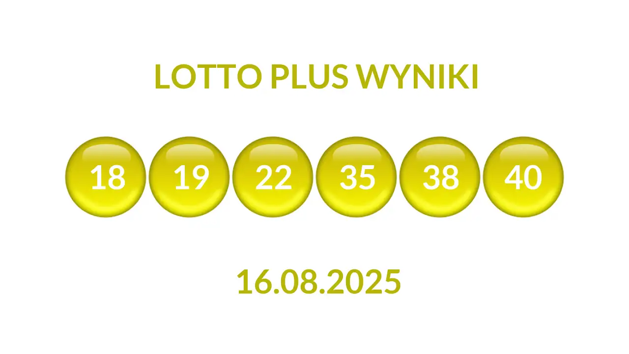 Kulki Lotto Plus z wylosowanymi liczbami dnia 16.08.2025