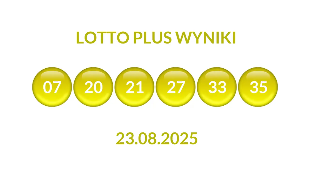 Kulki Lotto Plus z wylosowanymi liczbami dnia 23.08.2025