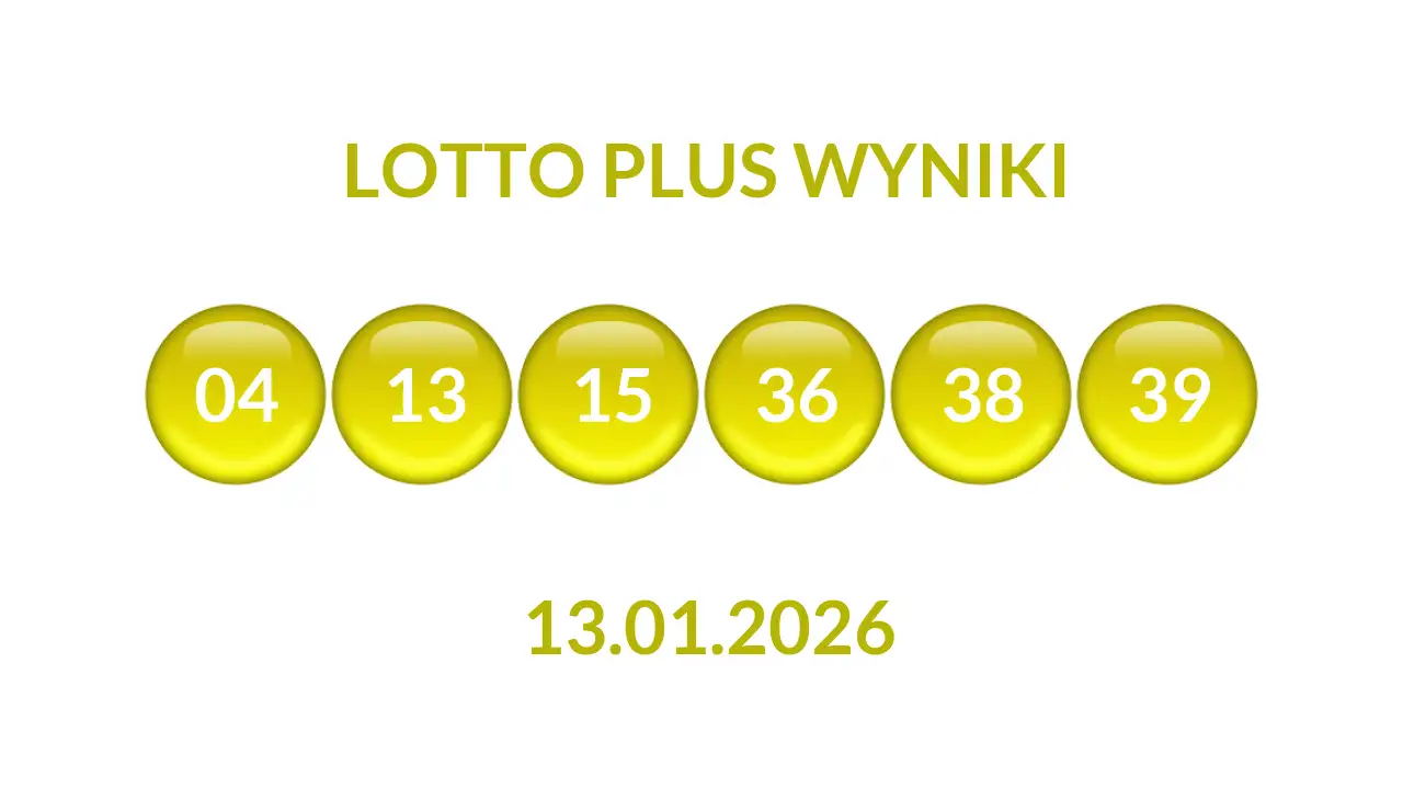 Kulki Lotto Plus z wylosowanymi liczbami dnia 13.01.2026
