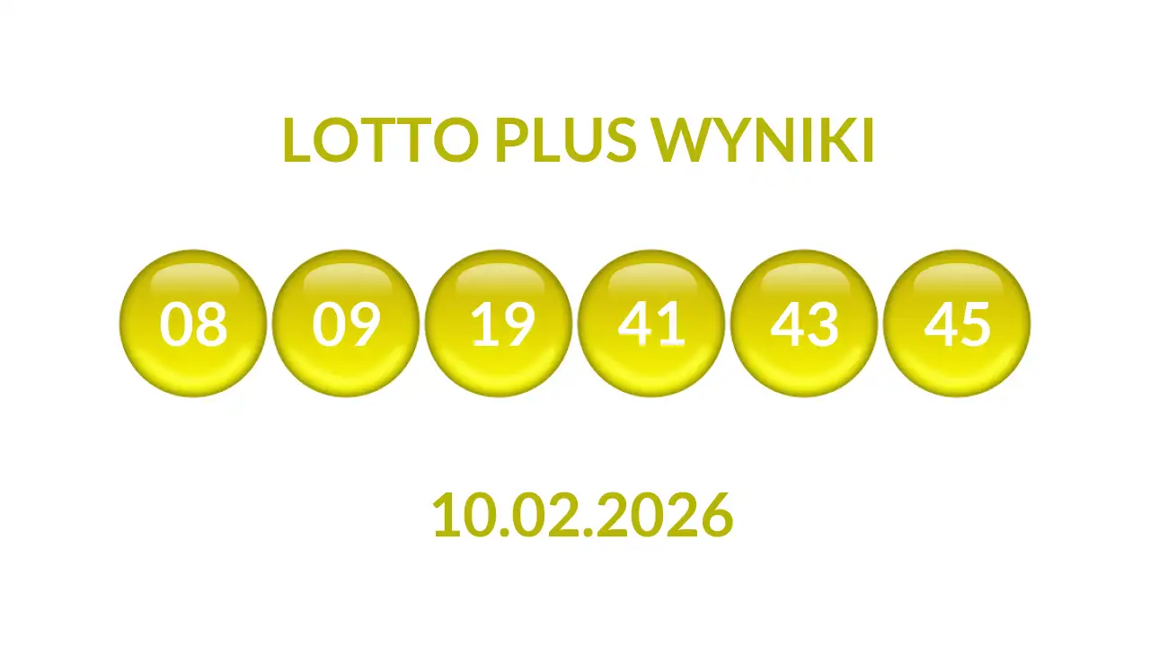 Kulki Lotto Plus z wylosowanymi liczbami dnia 10.02.2026