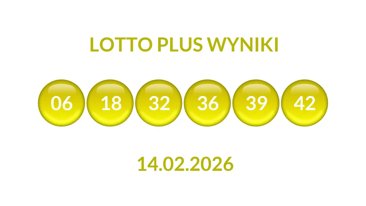 Kulki Lotto Plus z wylosowanymi liczbami dnia 14.02.2026