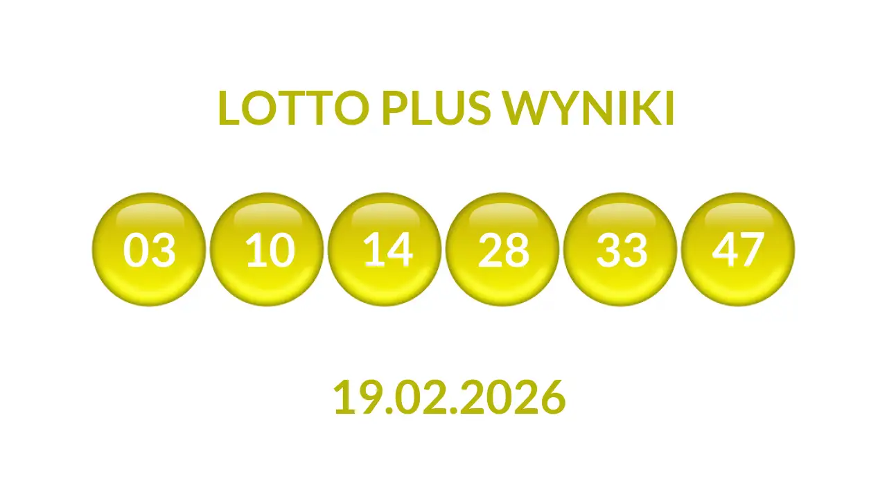 Kulki Lotto Plus z wylosowanymi liczbami dnia 19.02.2026