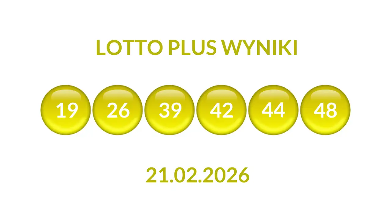 Kulki Lotto Plus z wylosowanymi liczbami dnia 21.02.2026