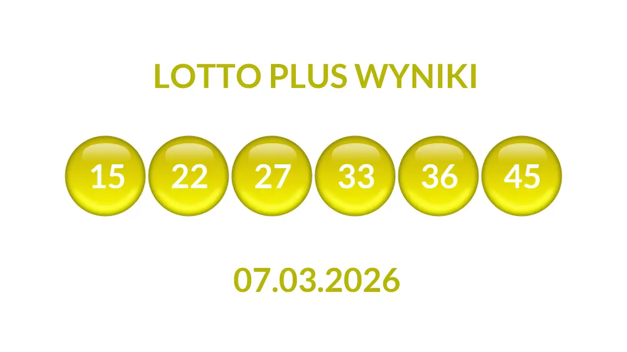Kulki Lotto Plus z wylosowanymi liczbami dnia 07.03.2026