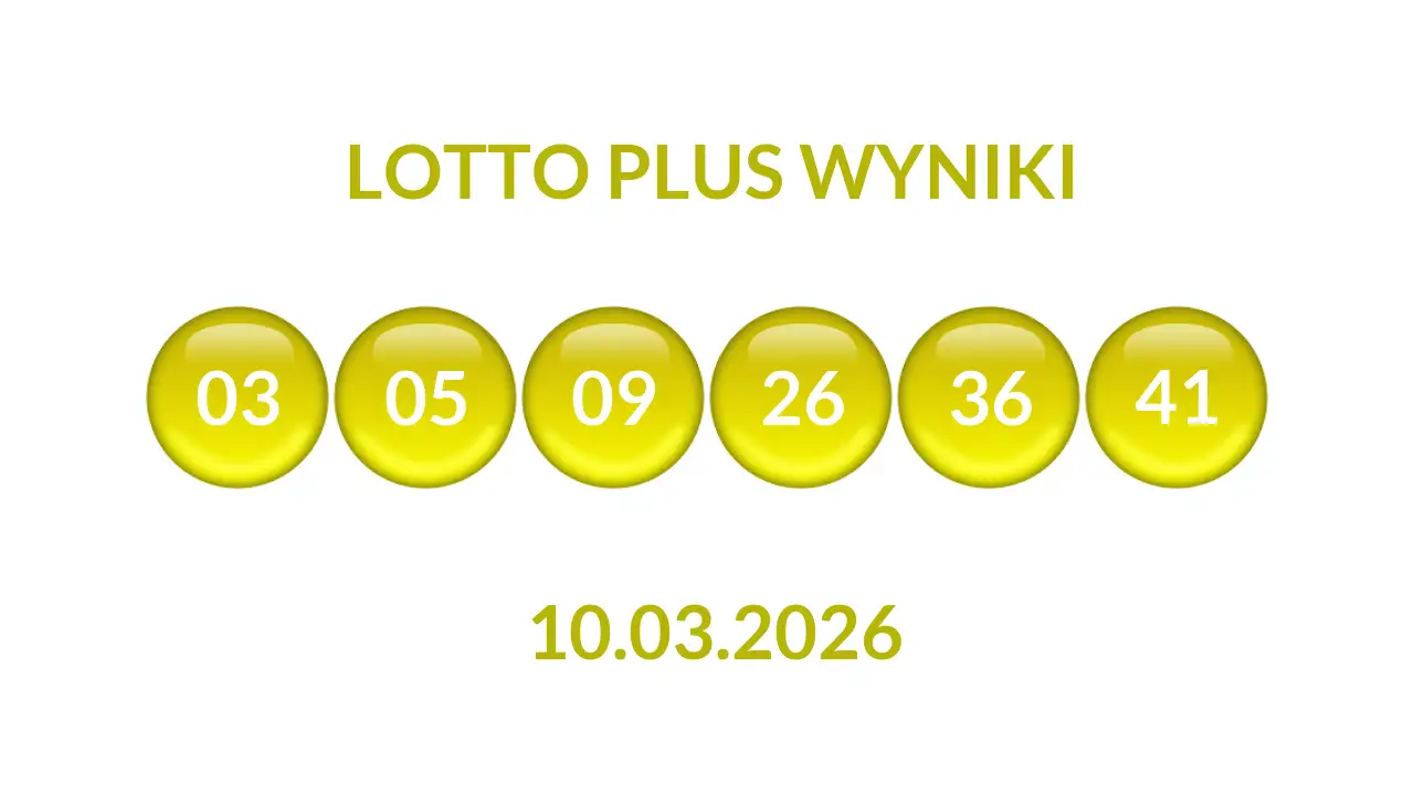 Kulki Lotto Plus z wylosowanymi liczbami dnia 10.03.2026