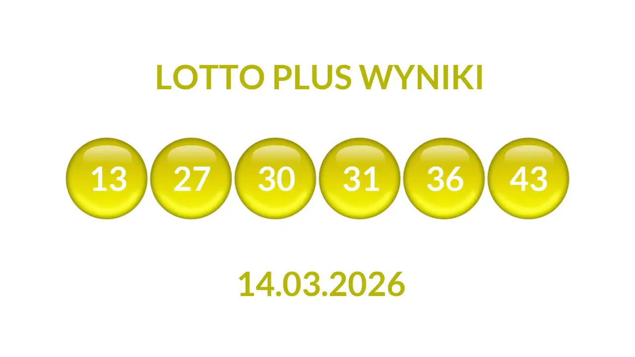 Kulki Lotto Plus z wylosowanymi liczbami dnia 14.03.2026