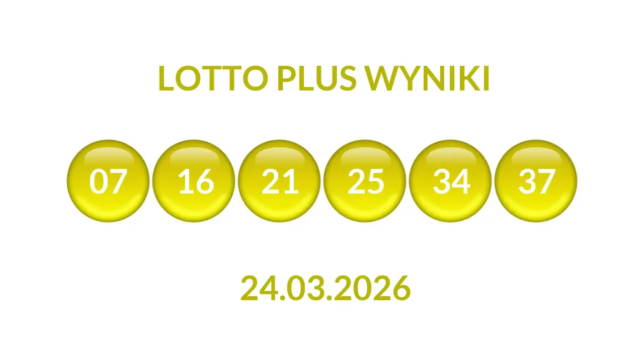 Kulki Lotto Plus z wylosowanymi liczbami dnia 24.03.2026