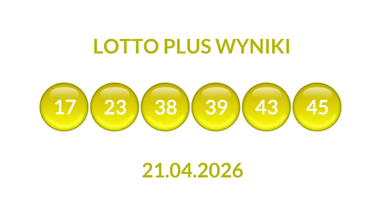 Kulki Lotto Plus z wylosowanymi liczbami dnia 21.04.2026