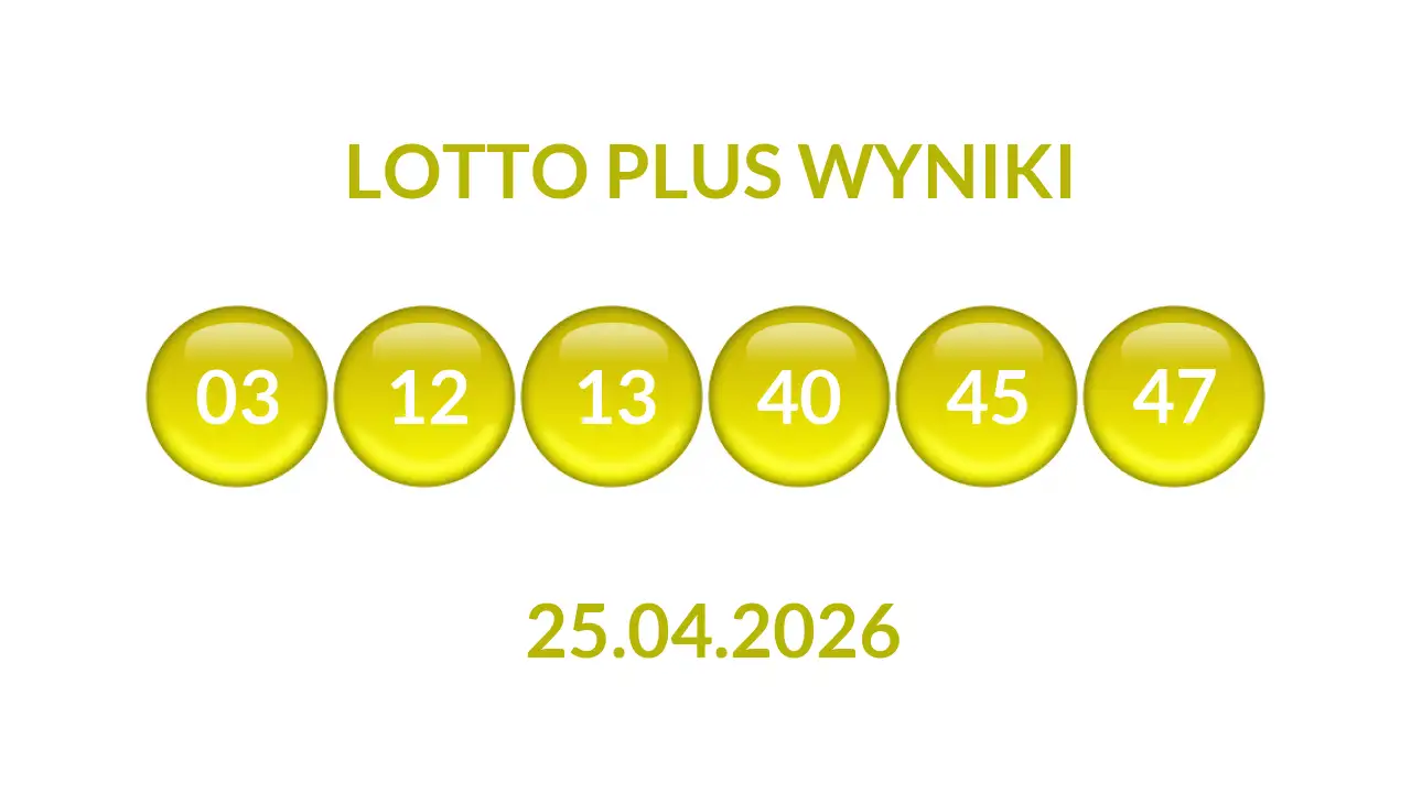 Kulki Lotto Plus z wylosowanymi liczbami dnia 25.04.2026